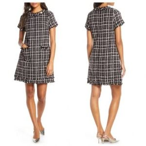 NWT Harper Rose Pink & Black Tweed Shift Dress, Size 16